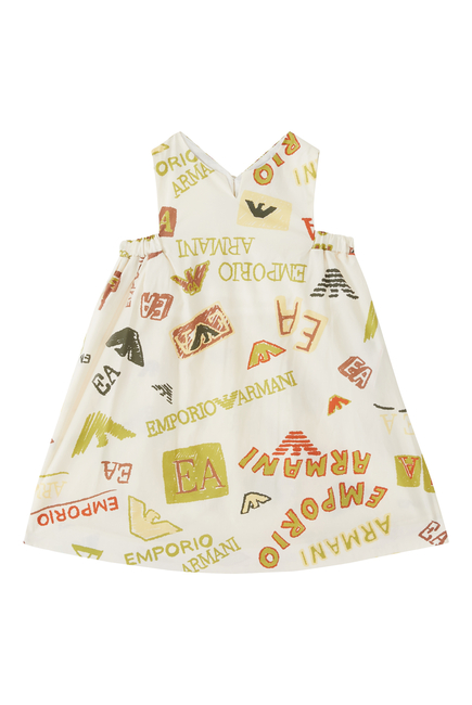 فستان بطبعات شعار الماركة للأطفال